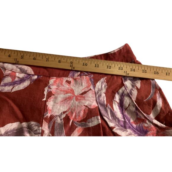 Billabong Wide Cotton Floral Pants Size 10 - Picture 6 of 8